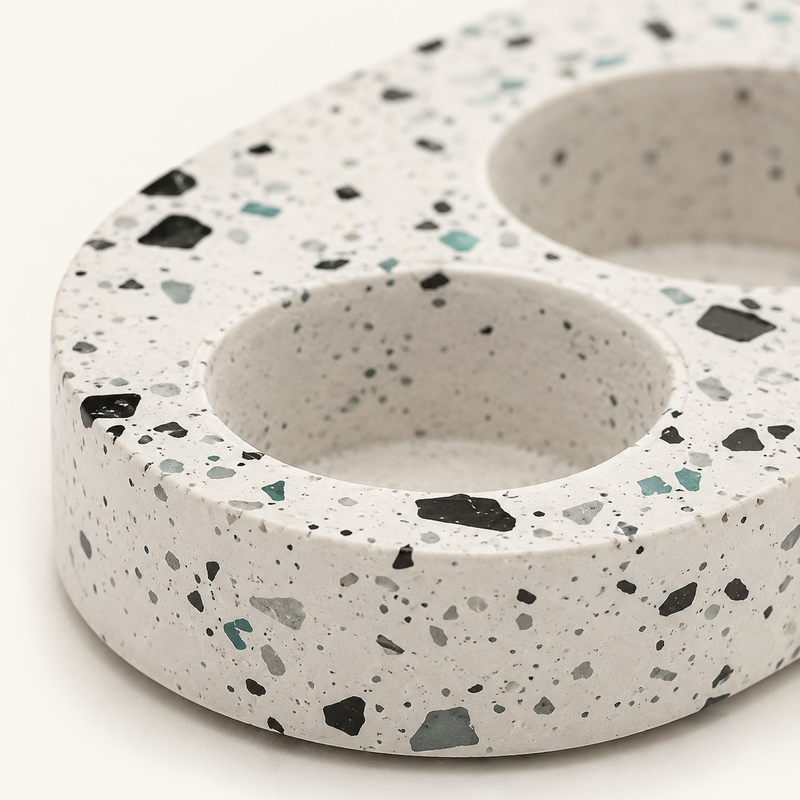 3-Hole Tea Light Candle Holder (Terrazo)