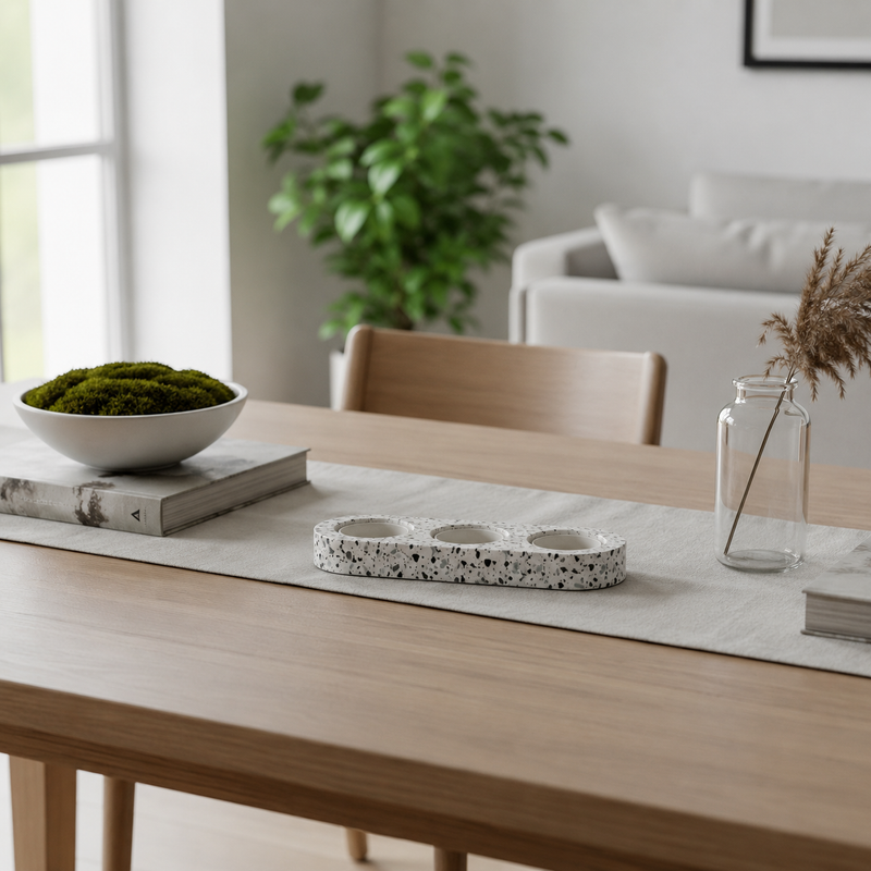 3-Hole Tea Light Candle Holder (Terrazo)