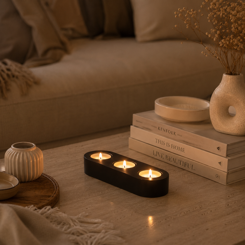 3-Hole Tea Light Candle Holder