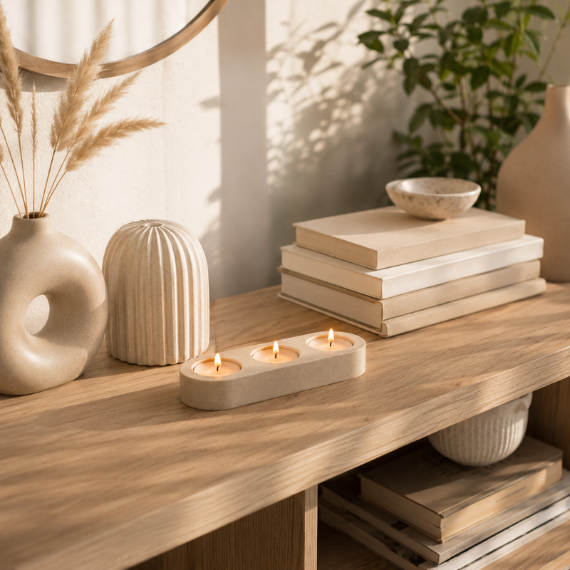 3-Hole Tea Light Candle Holder