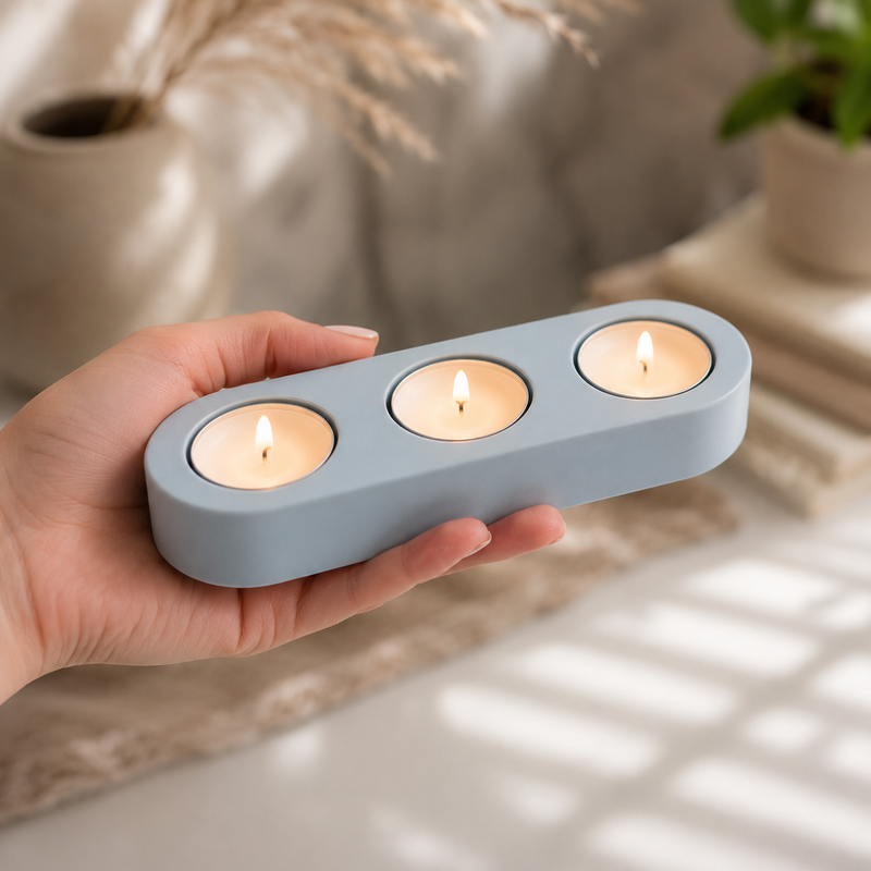 3-Hole Tea Light Candle Holder
