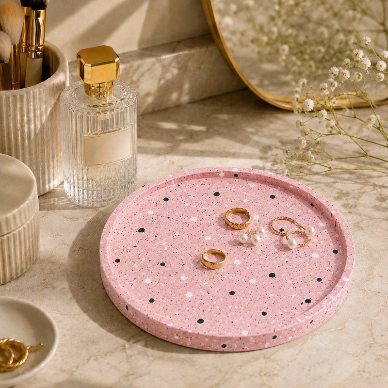 Pink Terrazo Round tray