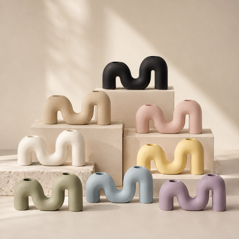M-shape candle holder