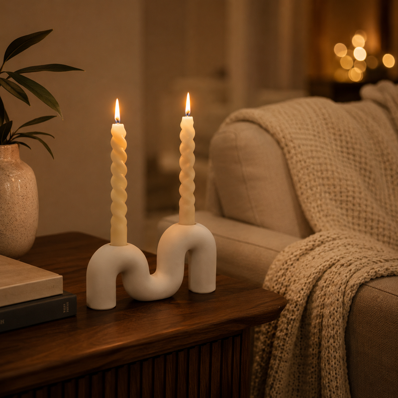 M-shape candle holder