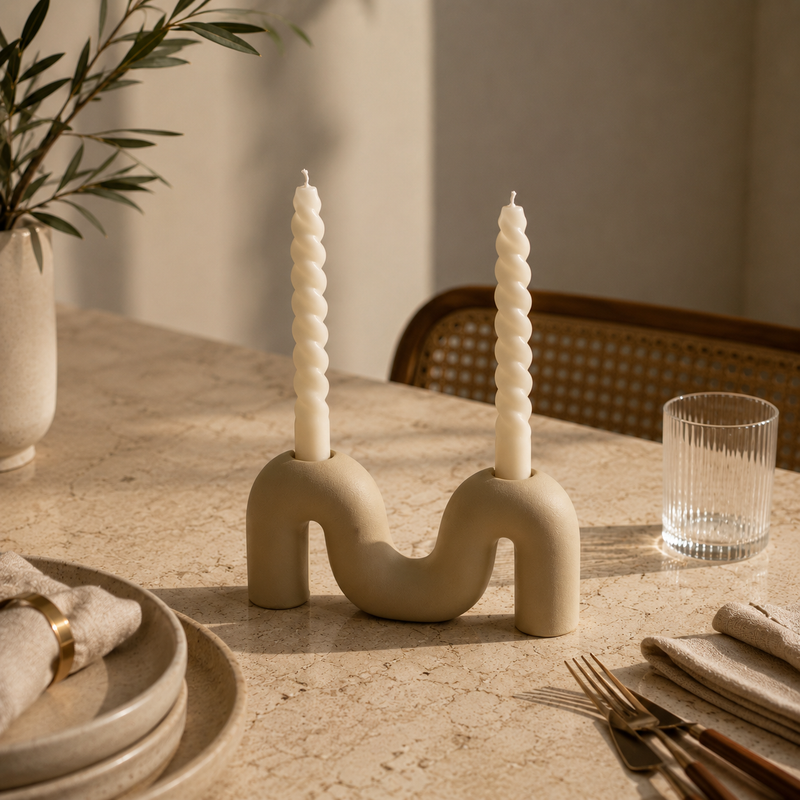 M-shape candle holder