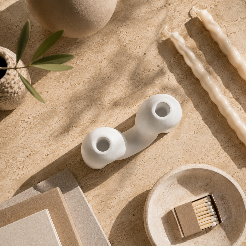 M-shape candle holder
