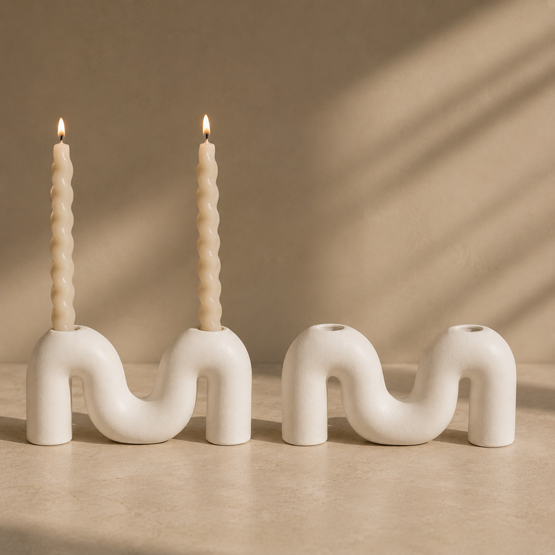 M-shape candle holder