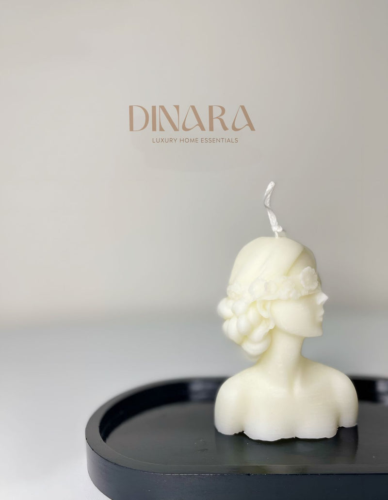 Blindfolded girl candle