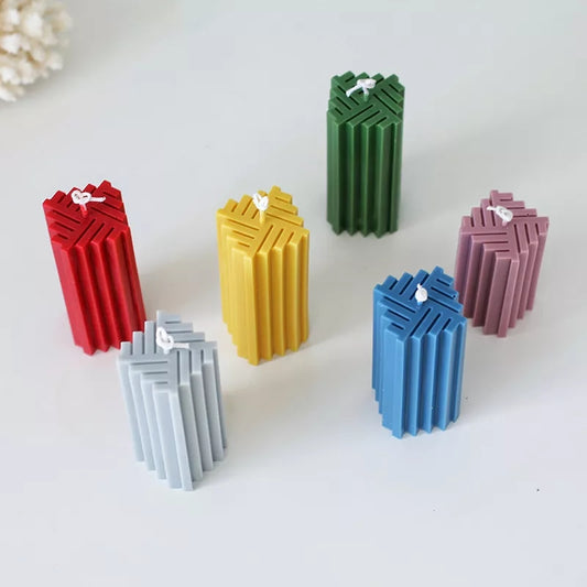 Stripped Pillar Candles